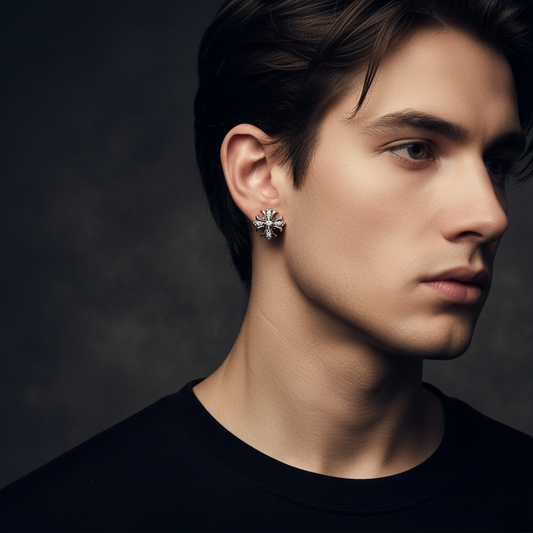 Pave Cross Studs worn on ear