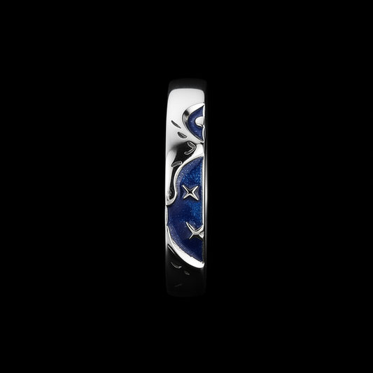 Starry Night Ring main image, pure black background