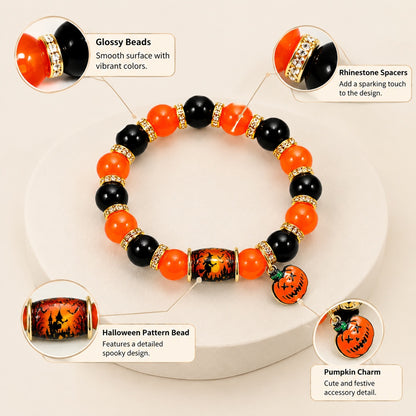 Limited Edition Halloween Crystal Beaded Bracelet (6 Spooky Styles)