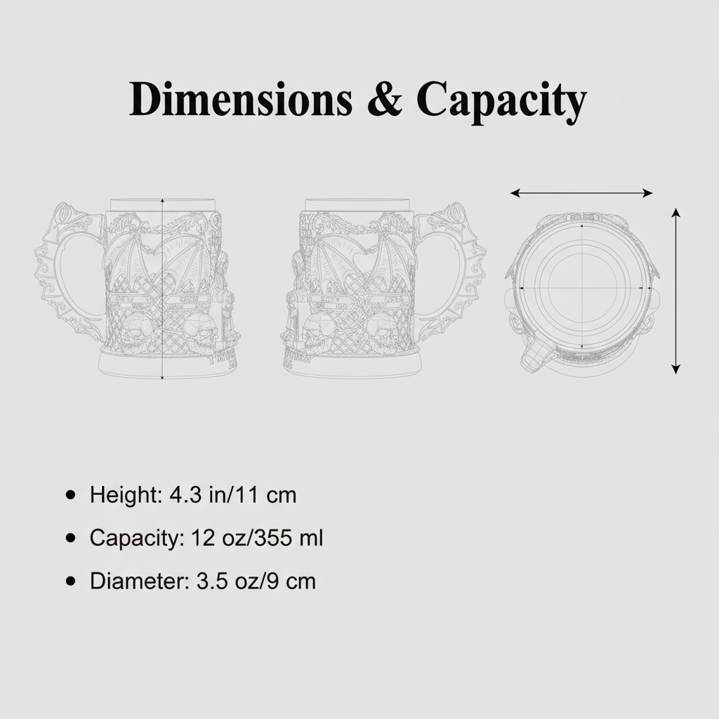 Ozzy Osbourne 3D Gothic Skull Mug - The Final Performance | Heavy Metal Coffee Cup