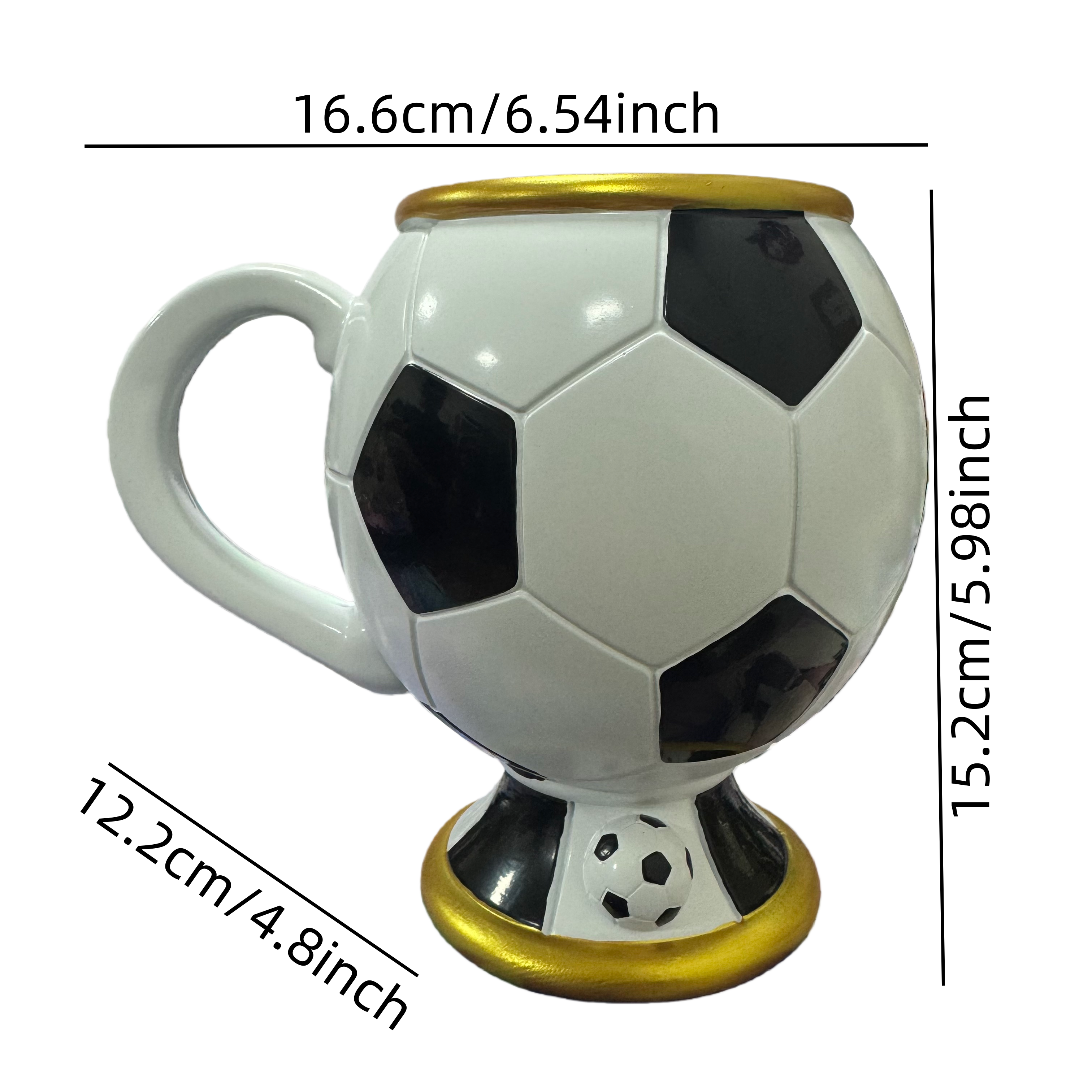 3D Soccer Ball Trophy Mug - World Cup Spirit | Stainless Steel Football Coffee Cup