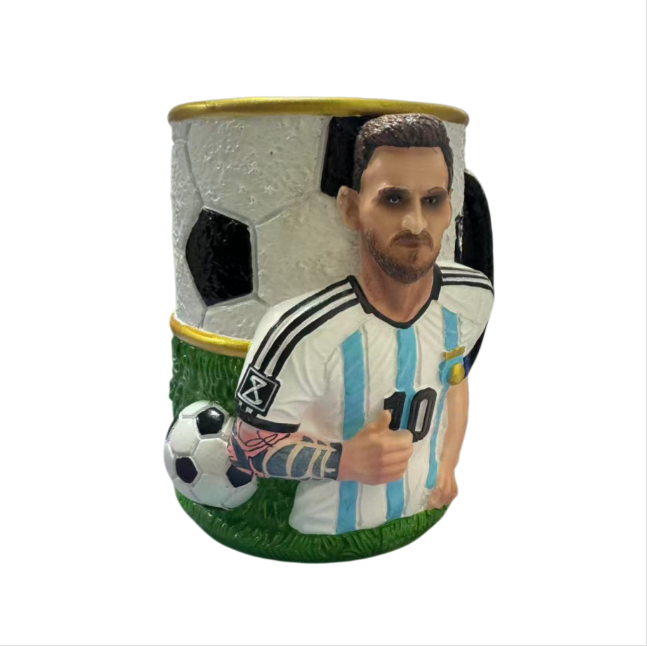 Messi Argentina 3D Soccer Mug - World Cup Champion #10 | Stainless Steel Football Coffee Cup