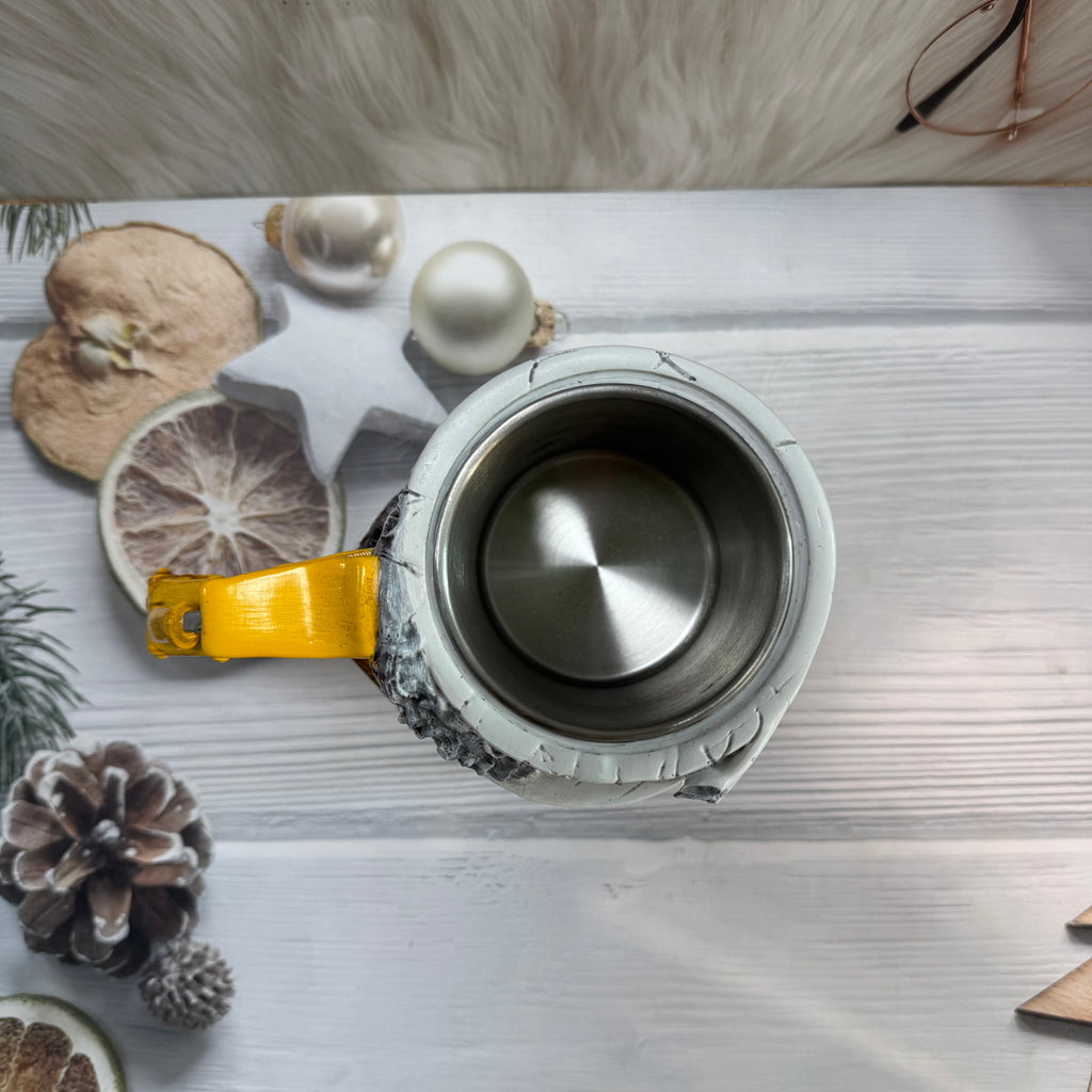 3D Excavator Construction Mug - Ruins Building Coffee Cup | Stainless Steel Heavy Machinery Mug