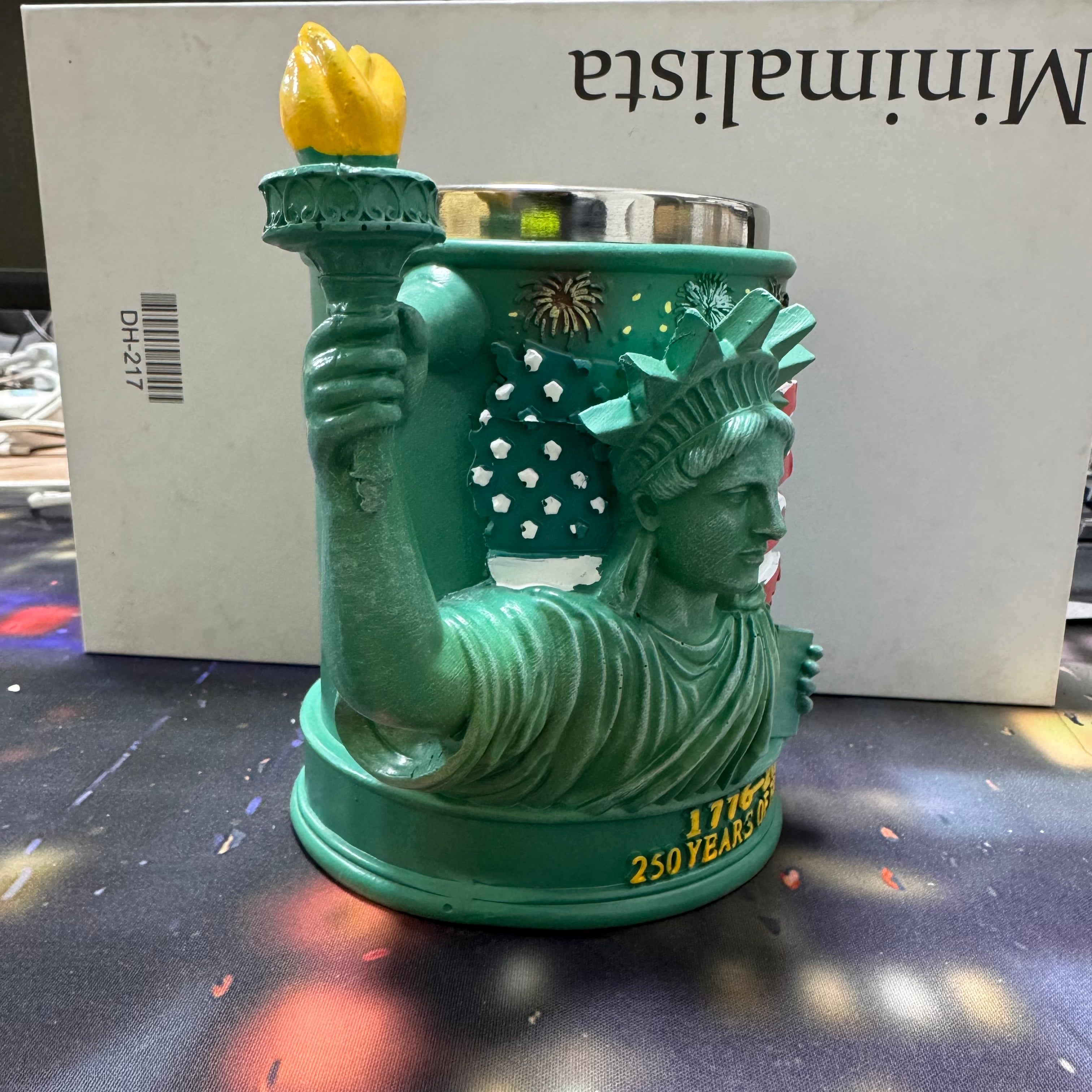 3D Statue of Liberty Mug - 250 Years of Freedom | Stainless Steel NYC Souvenir Cup