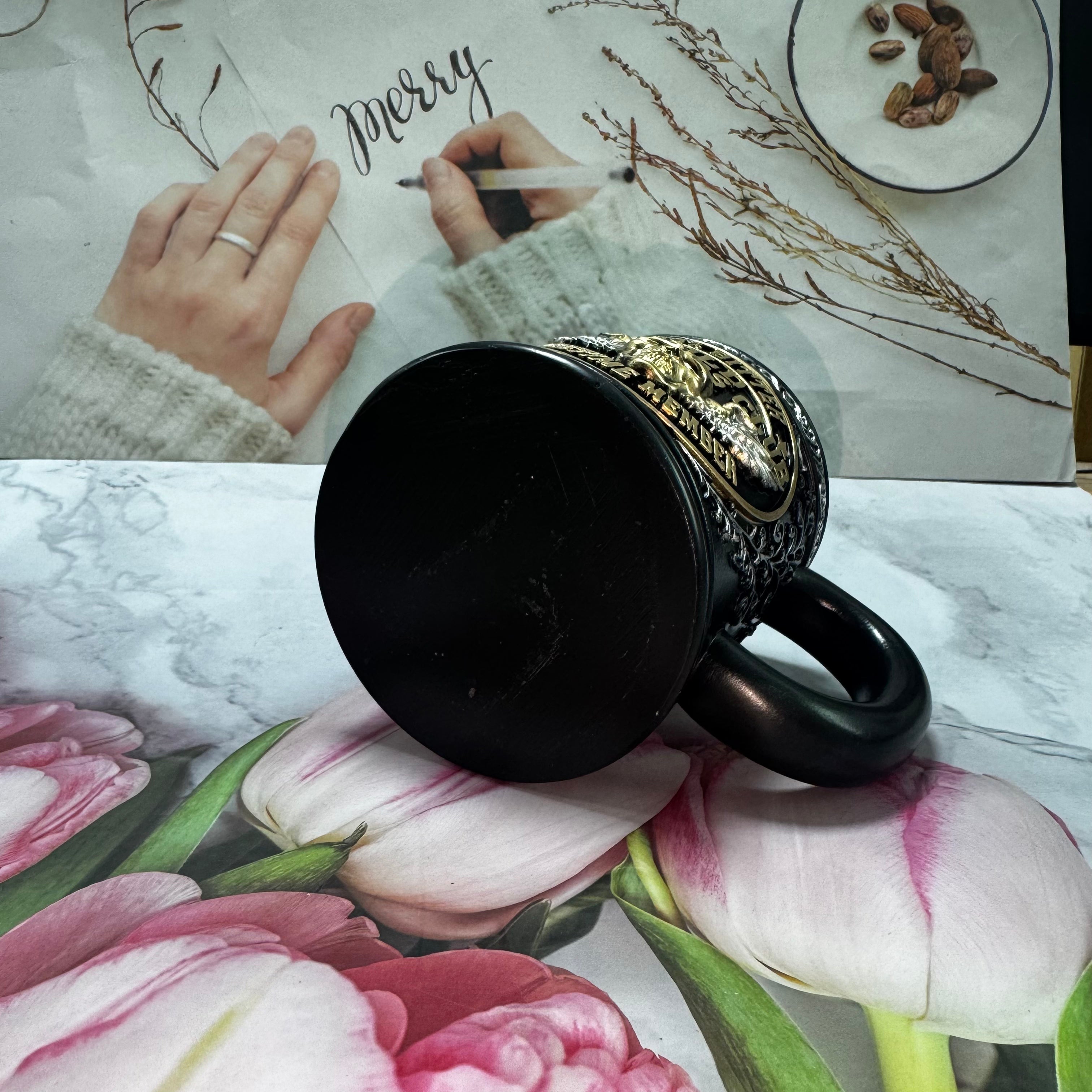 3D Old Fuckers Club Mug - Vintage Skull Wings | Stainless Steel Biker Coffee Cup