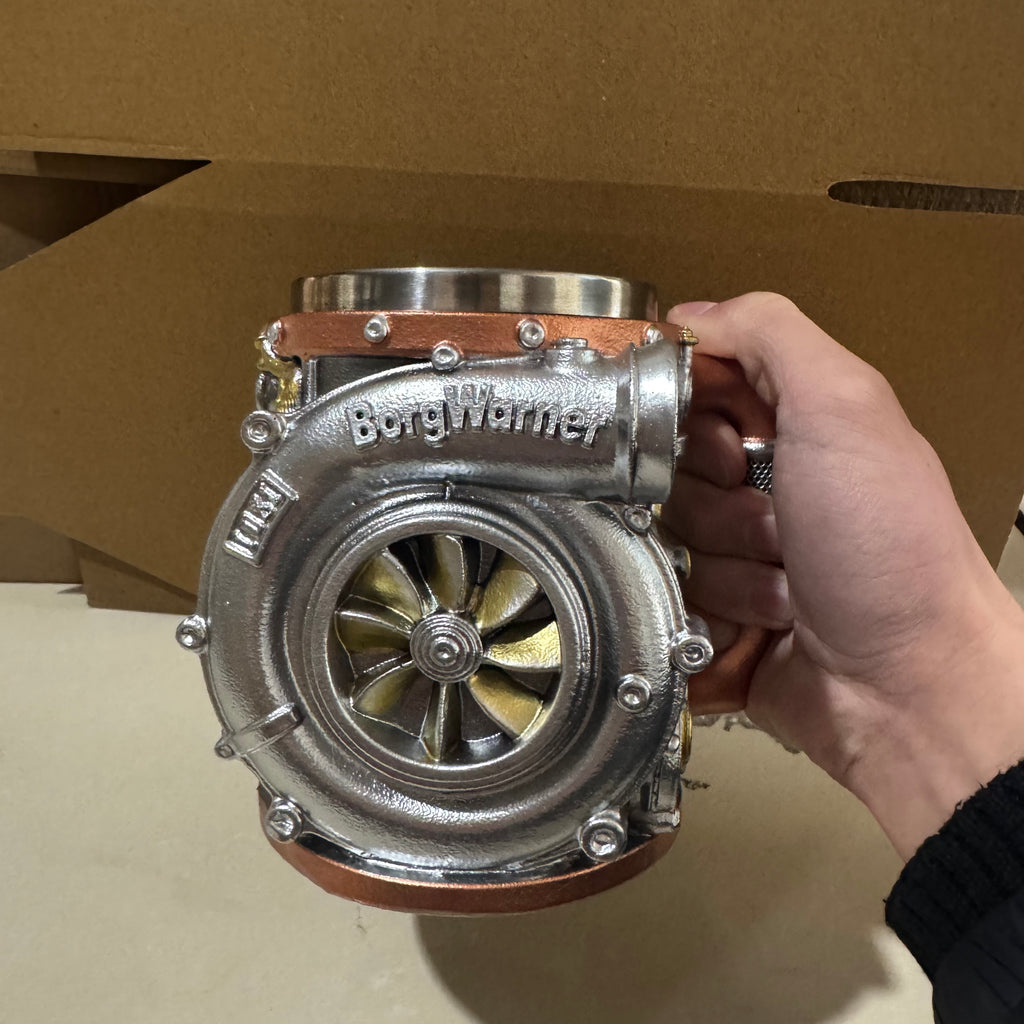 3D BorgWarner Turbocharger Mug - Turbo Engine Coffee Cup | Stainless Steel Car Mug