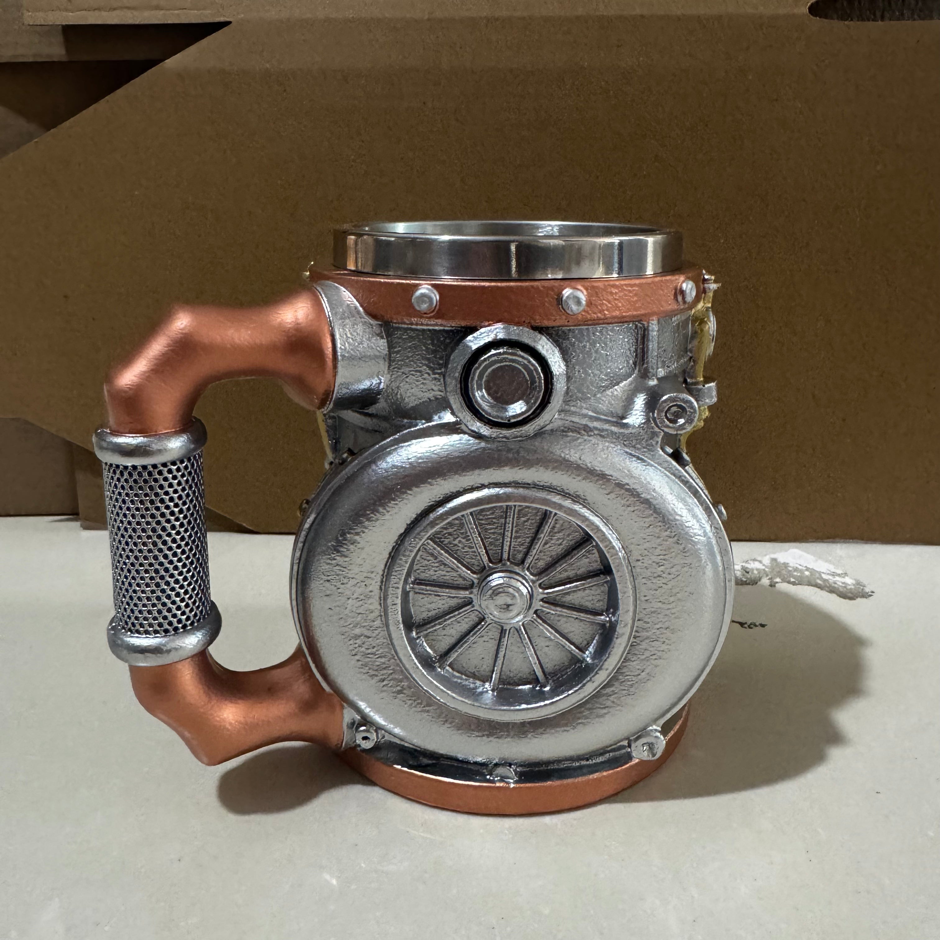 3D BorgWarner Turbocharger Mug - Turbo Engine Coffee Cup | Stainless Steel Car Mug