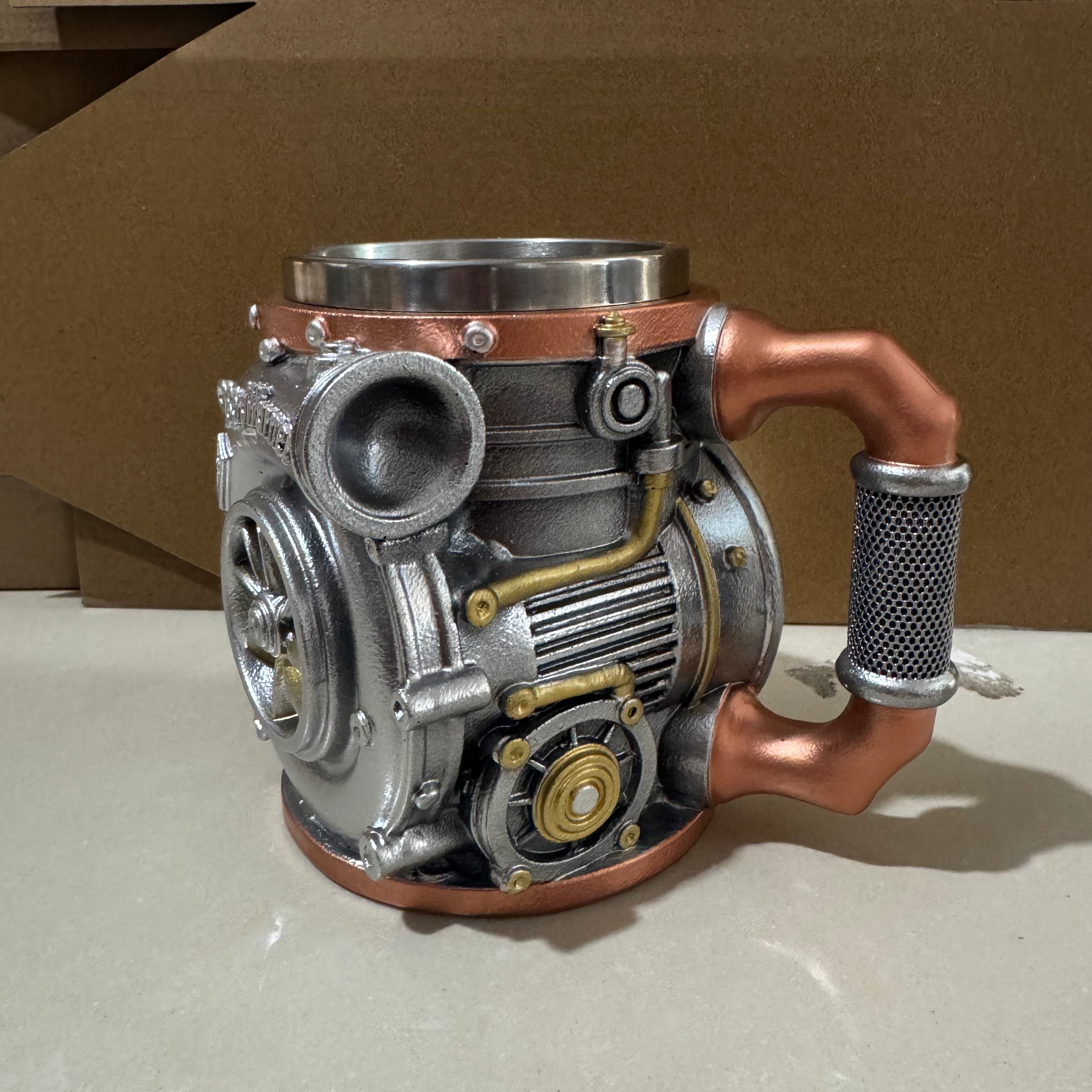 3D BorgWarner Turbocharger Mug - Turbo Engine Coffee Cup | Stainless Steel Car Mug