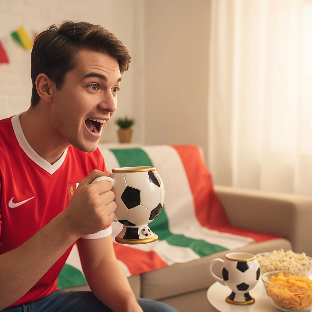 3D Soccer Ball Trophy Mug - World Cup Spirit | Stainless Steel Football Coffee Cup