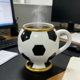 3D Soccer Ball Trophy Mug - World Cup Spirit | Stainless Steel Football Coffee Cup