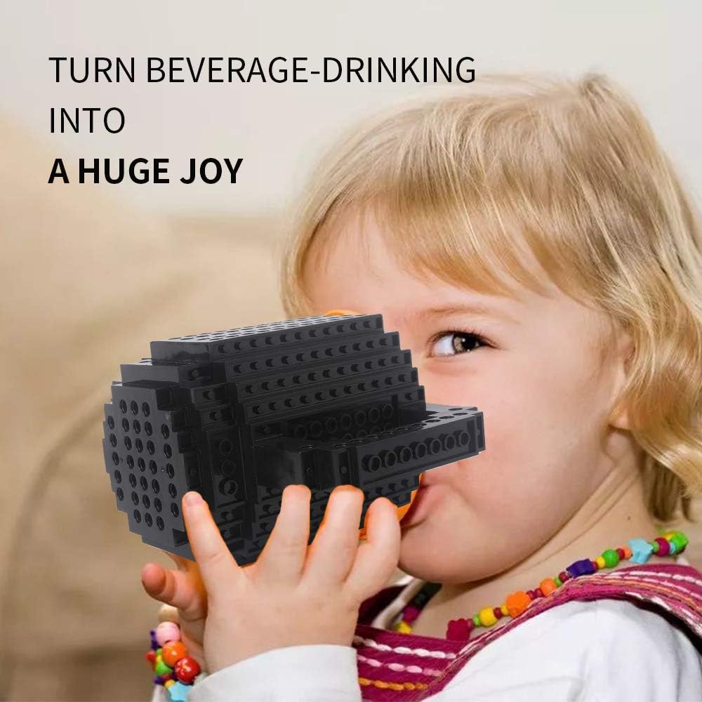 Build-on Brick Coffee Mug, Funny DIY Novelty Cup with Building Blocks Creative for Kids Men Women Xmas Birthday