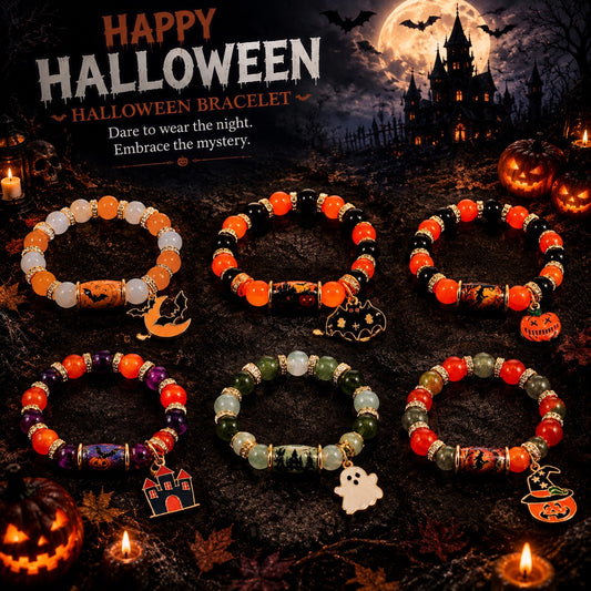 Limited Edition Halloween Crystal Beaded Bracelet (6 Spooky Styles)
