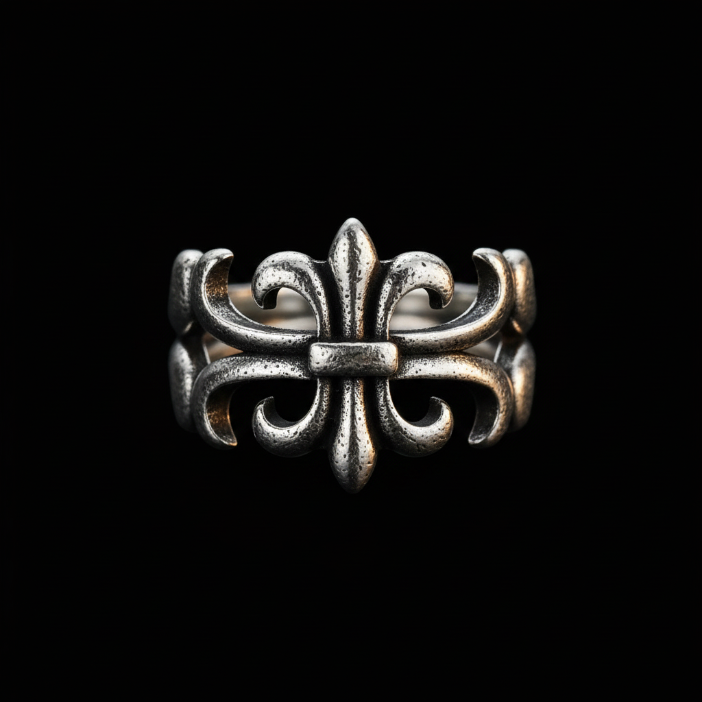 Vintage Cross Ring macro detail
