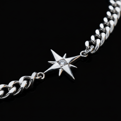 Eight Point Star Necklace macro detail