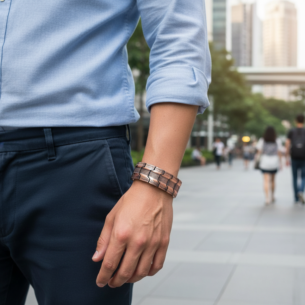 Men wearing copper bracelet - Singapore lifestyle