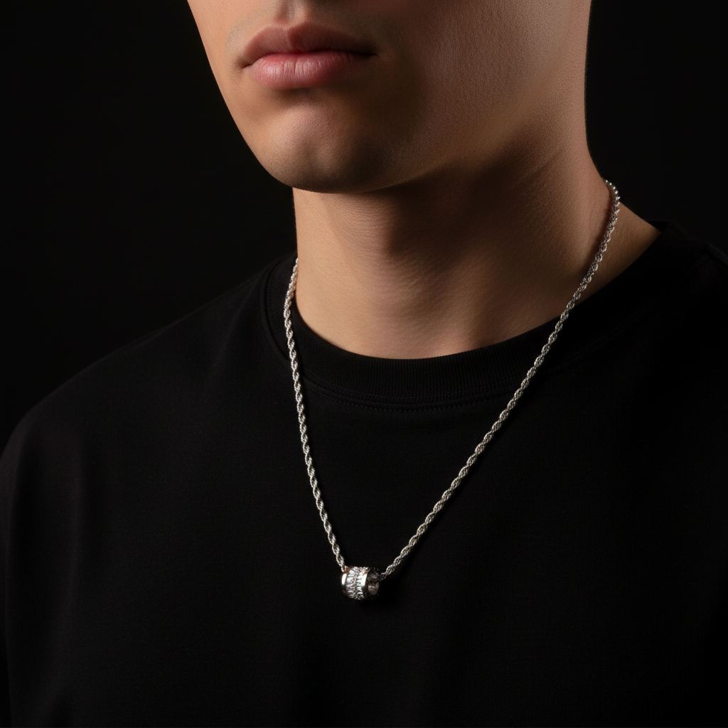 Barrel Pendant Necklace worn