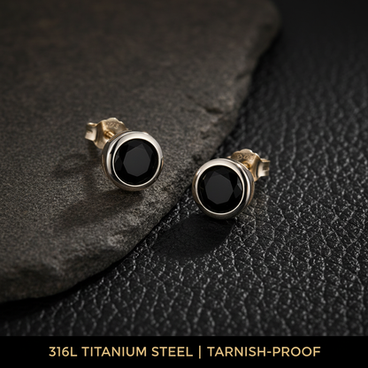 Black Onyx Studs material 316L titanium steel