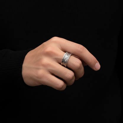 Graffiti Letter Ring worn