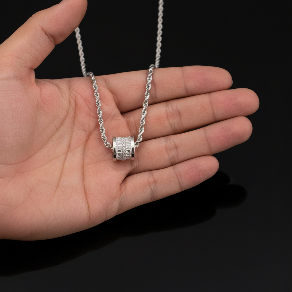 Barrel Pendant Necklace size reference