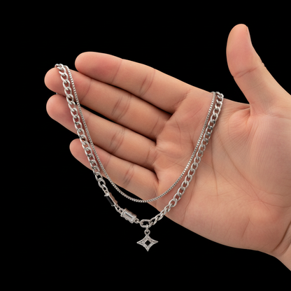 Layered Star Necklace size reference