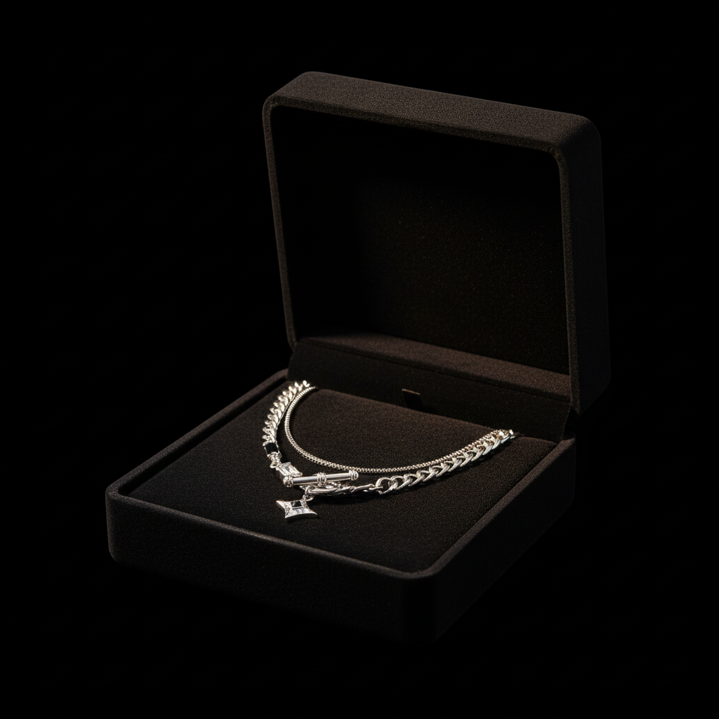 Layered Star Necklace gift box packaging