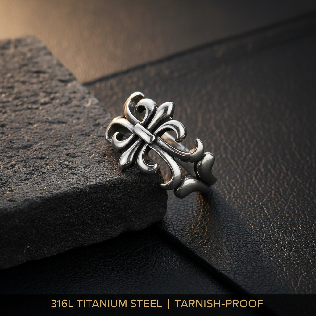 Vintage Cross Ring material 316L titanium steel