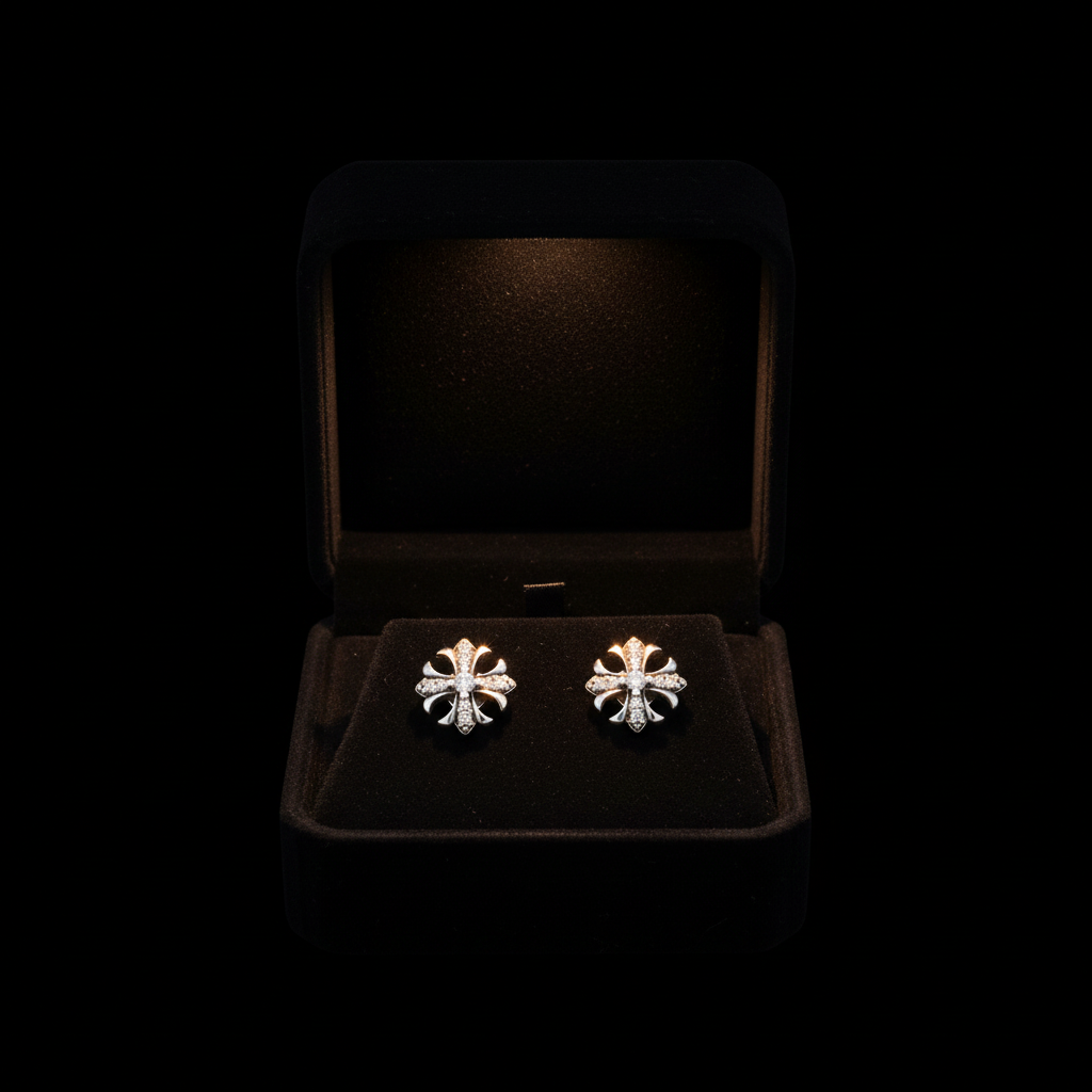 Pave Cross Studs gift box packaging