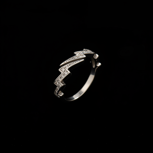 Lightning Bolt Ring main image, pure black background