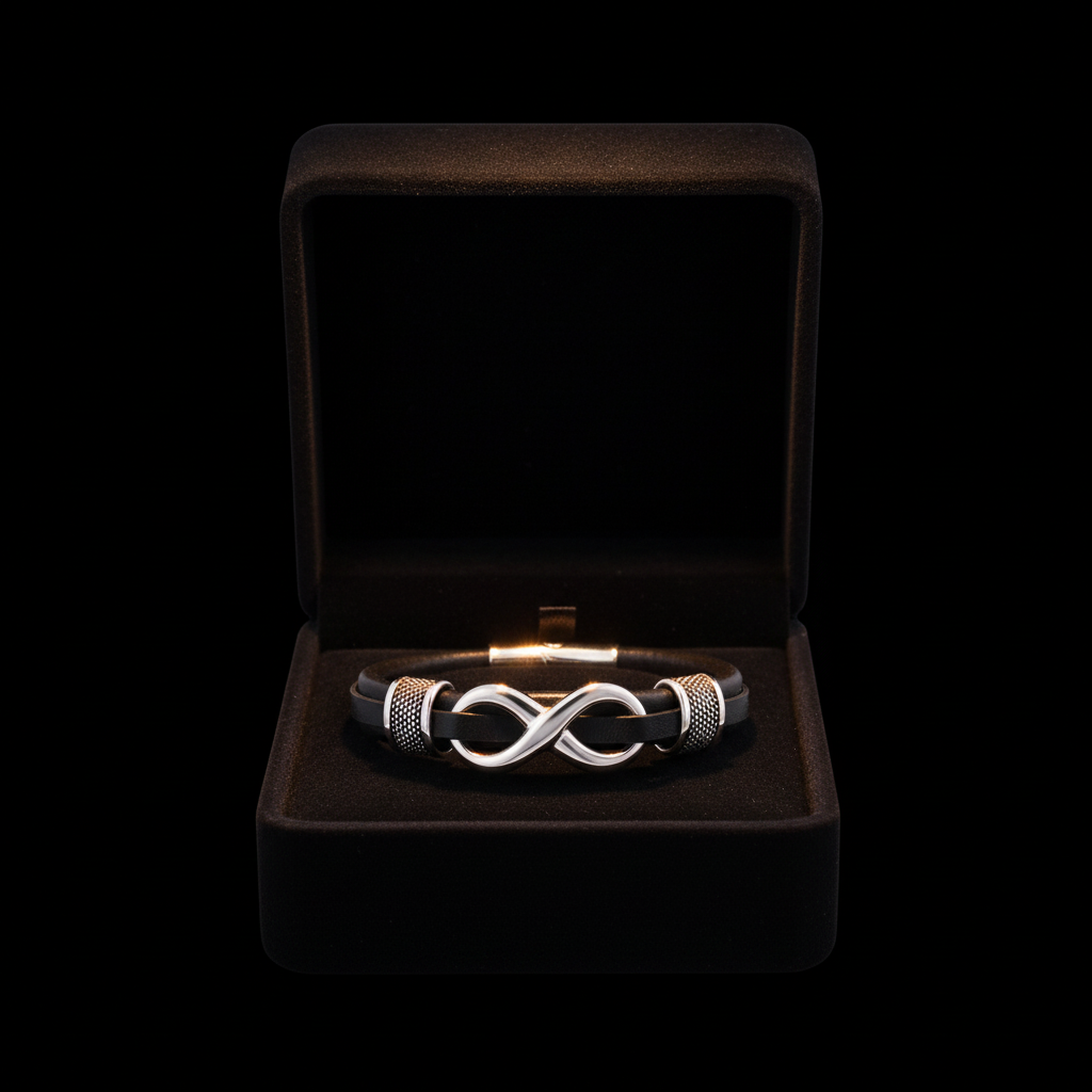 Infinity Leather Bracelet gift box packaging