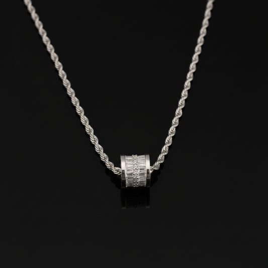 Barrel Pendant Necklace main image, pure black background
