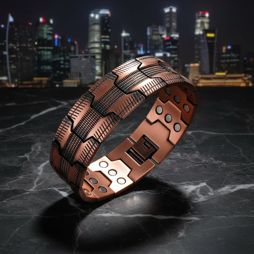 Pure copper magnetic bracelet for men - luxury health jewelry