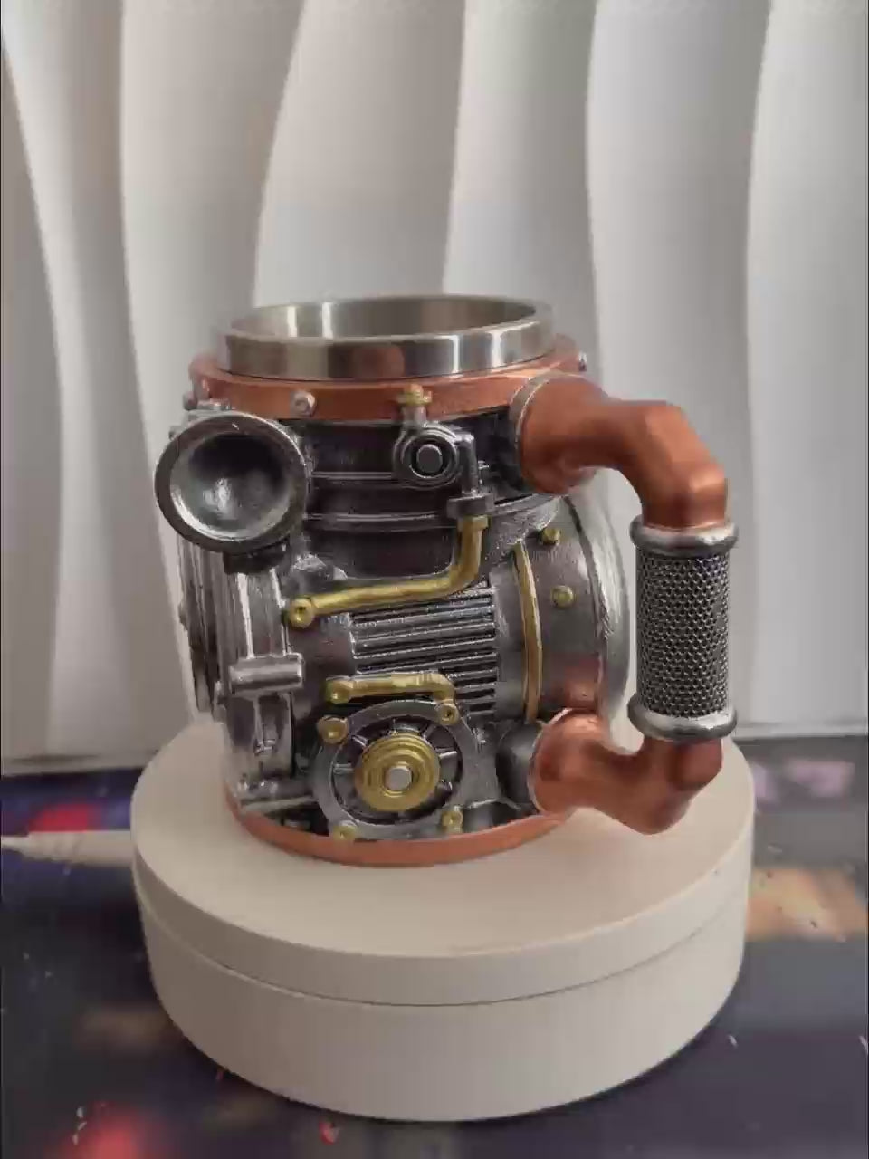 3D BorgWarner Turbocharger Mug - Turbo Engine Coffee Cup | Stainless Steel Car Mug